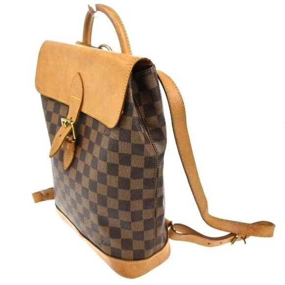 LOUIS VUITTON Logo Arlequin Backpack Bag Damier Ebene Brown N99038 97KC070 - Picture 2 of 16
